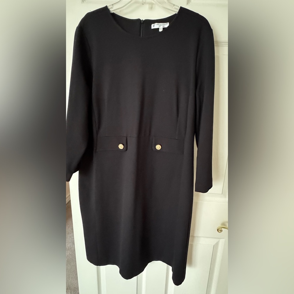 Carla Ferroni Elegant Black Dress. Made in Italy. NWOT